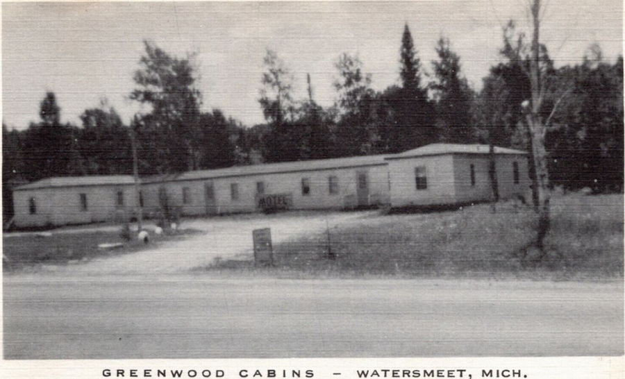 Greenwood Cabins - Old Linen Postcard (newer photo)